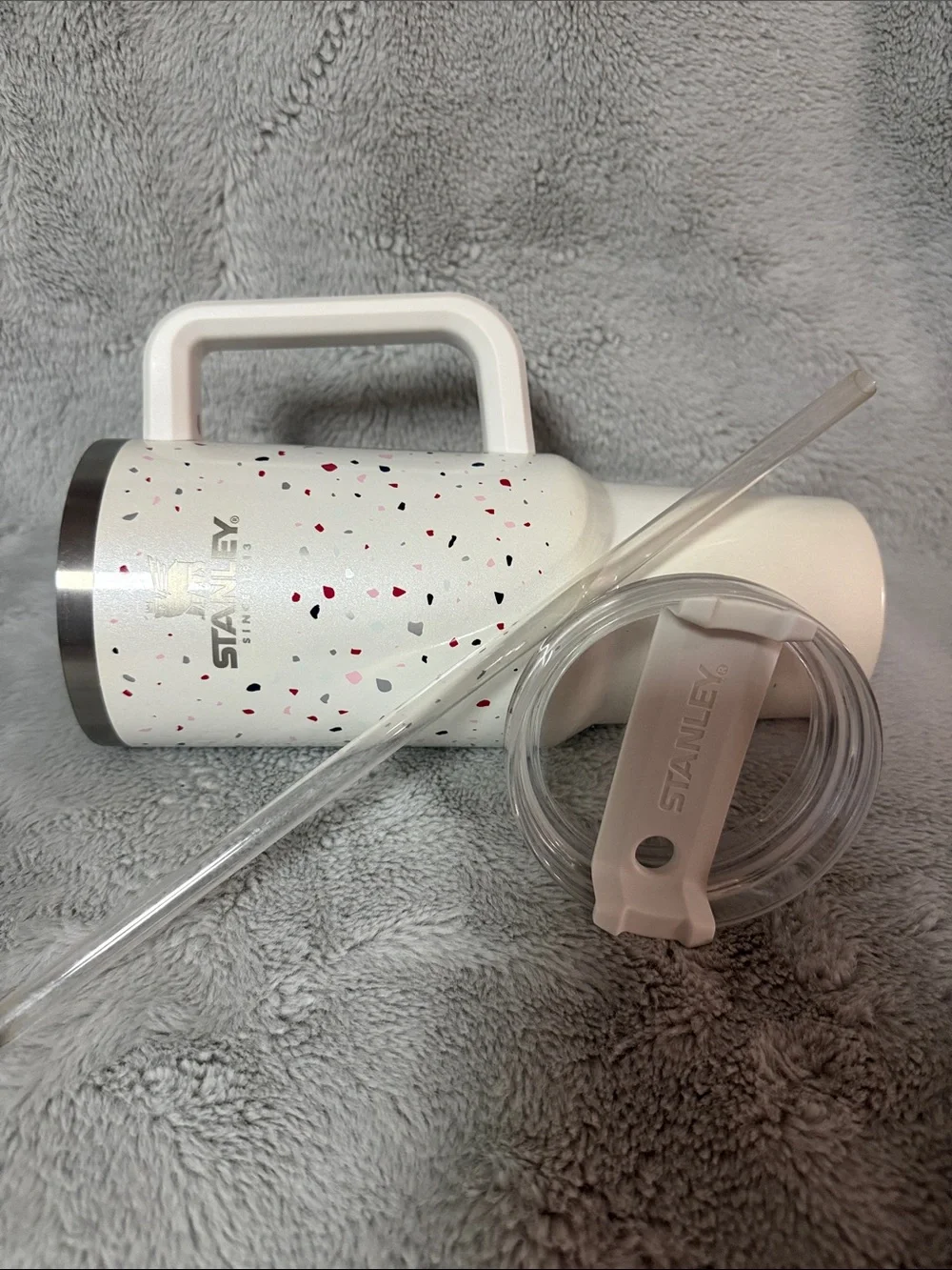 Stanley White Confetti Travel Tumbler with Handle - Picture 7 of 7